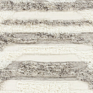 Livabliss Tulum Handwoven New Zealand Wool Accent Rug with Fringe Bohemian Farmhouse Artisan Taupe, Cream 2' x 3' TMU2300-23