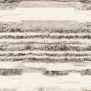 Livabliss Tulum Handwoven New Zealand Wool Area Rug with High-low Pile and Fringe Detail Cream, Dark Bro 3'6" x 5'6" TMU2301-3656