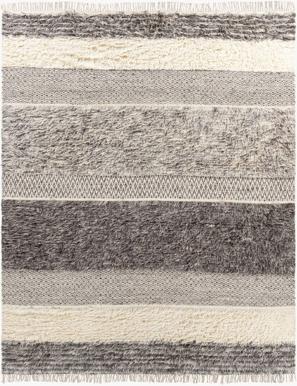 Livabliss Tulum Hand-woven New Zealand Wool Rug with Fringe Bohemian Cottage Farmhouse Accent Beige, Gray 8' x 10' TMU2302-810