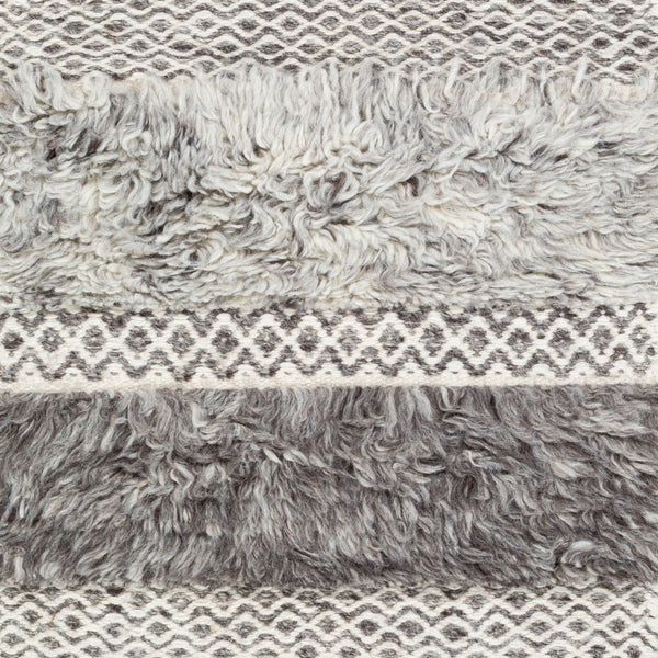 Livabliss Tulum Hand-woven New Zealand Wool Rug with Fringe Bohemian Cottage Farmhouse Accent Beige, Gray 2' x 3' TMU2302-23