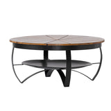 Christopher Knight Home® - Noble House - Hadfield Handcrafted Boho Mango Wood and Iron Coffee Table, Natural and Black