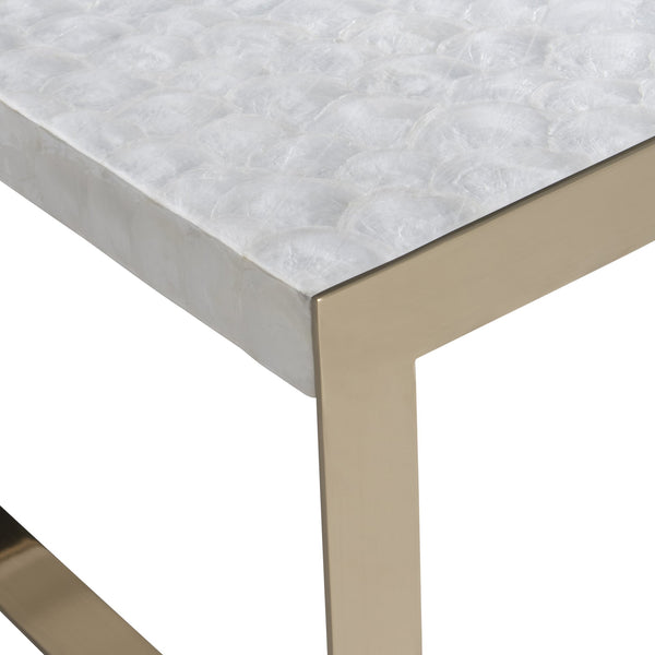 Bernhardt Bernhardt Capiz Shell Aster Cocktail Table With Brass-Plated Base, 52" Rectangular Luxe Accent 321021