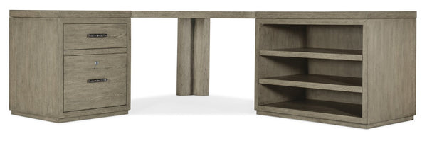 Hooker Furniture Linville Weathered Mink Credenza With Lateral File, Locking Drawer, Adjustable Shelves, Freestanding Design 73.00 L x 85.00W x 30.00H 6150-10933-85