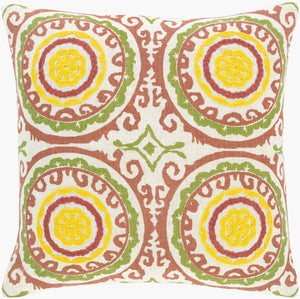 Surya Termez 18"X18" Global-inspired Accent Pillow - Elegant, Durable Decor For A Charming Home Touch Olive Polyester,Linen,Polyester,Linen Tmz002-1818p