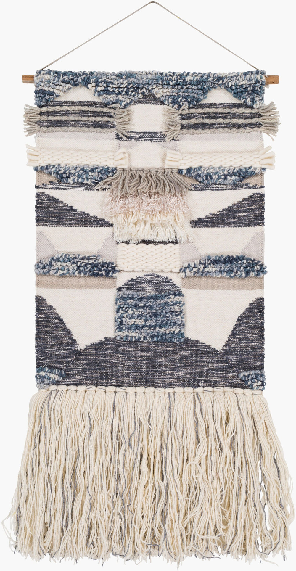 Surya Teresina 55"H X 24"W Hand Woven Wall Hanging – Exotic Global-inspired Home Decor Statement Piece Cream Wool,Wood Tna1000-244