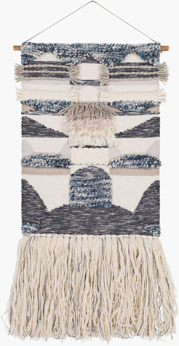 Surya Teresina 55"H X 24"W Hand Woven Wall Hanging – Exotic Global-inspired Home Decor Statement Piece Cream Wool,Wood Tna1000-244