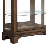 Traditional Sliding Door Curio with Glass Shelves and LED Light Brown P021768 Pulaski Furniture