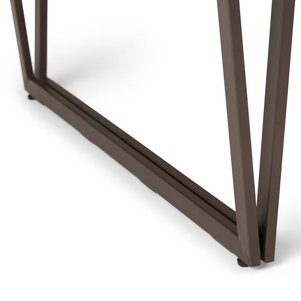 English Elm Ryder Solid Wood Desk - Natural Aged Brown Finish, Large Top & Keyboard Tray, Industrial V-Base B136P159524