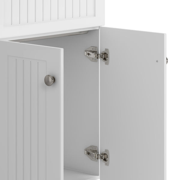 English Elm Beckham - 24" Laundry Cabinet With Durable Stainless Steel Sink & Functional Faucet - White Finish B136P158789