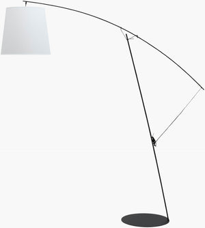 Livabliss Tingo Tall Iron Floor Lamp with Linen Shade Art Deco Ambient Light for Living Room TNG-001