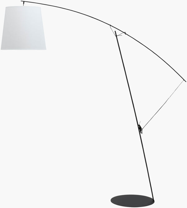 Livabliss Tingo Tall Iron Floor Lamp with Linen Shade Art Deco Ambient Light for Living Room TNG-001
