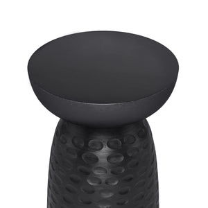 English Elm Boyd 13-Inch Solid Mango Wood Accent Table In Textured Black - Stylish & Versatile For Any Space B136P158431