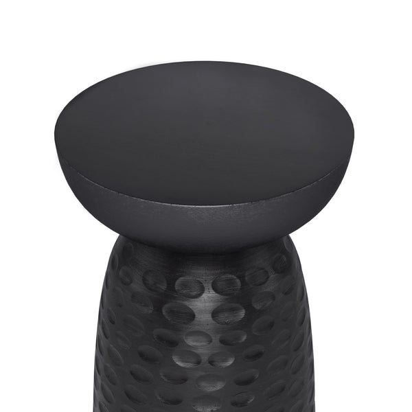 English Elm Boyd 13-Inch Solid Mango Wood Accent Table In Textured Black - Stylish & Versatile For Any Space B136P158431