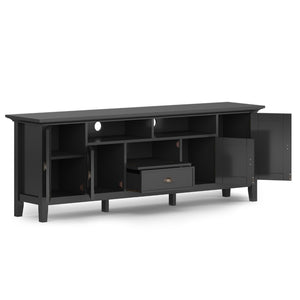 English Elm Redmond 72" Handcrafted Tv Media Stand - Elegant Black Finish With Ample Storage & Cable Management B136P159536-GIGA