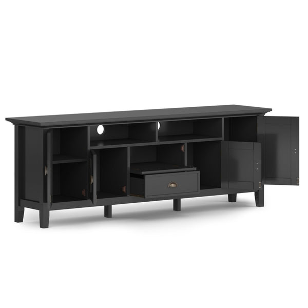 English Elm Redmond 72" Handcrafted Tv Media Stand - Elegant Black Finish With Ample Storage & Cable Management B136P159536-GIGA