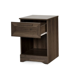 English Elm Christopher Knight Home® - DELANEY Faux Wood 1-Drawer Nightstand with Bottom Shelf, Moisture-Resistant MDF, Compact Chic Walnut 71138.00WALN