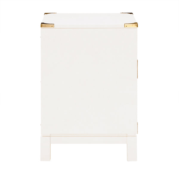 Homelegance By Top-Line Jameson 1-Drawer Gold Accent Nightstand White Wood