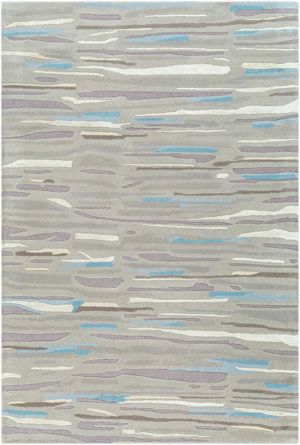 Surya Tallinn 2' X 3' Handmade Area Rug - Luxurious Viscose & Wool Blend, Modern Design For Elegance Medium Gray Wool,Viscose Tnl2302-576