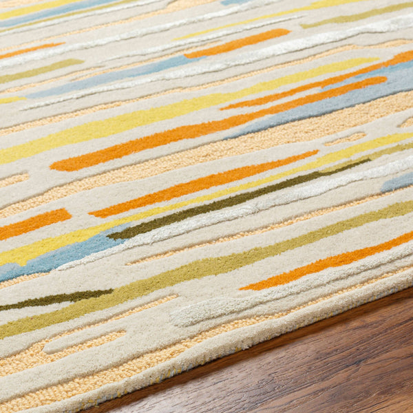 Surya Tallinn 2' X 3' Handmade Area Rug - Luxurious Viscose & Wool Blend, Modern Design For Elegance Light Beige Wool,Viscose Tnl2303-23