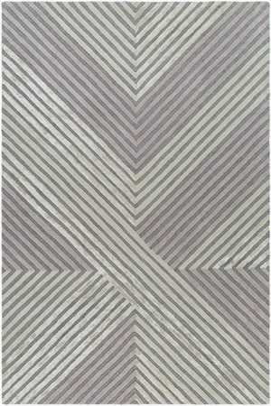 Surya Tallinn 2' X 3' Handmade Area Rug - Luxurious Viscose & Wool Blend, Modern Design For Elegance Medium Gray Wool,Viscose Tnl2304-576
