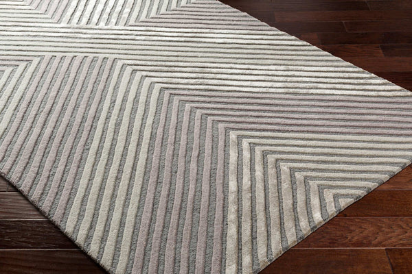 Surya Tallinn 2' X 3' Handmade Area Rug - Luxurious Viscose & Wool Blend, Modern Design For Elegance Medium Gray Wool,Viscose Tnl2304-576