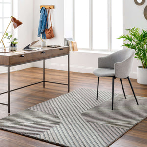 Surya Tallinn 2' X 3' Handmade Area Rug - Luxurious Viscose & Wool Blend, Modern Design For Elegance Medium Gray Wool,Viscose Tnl2304-576