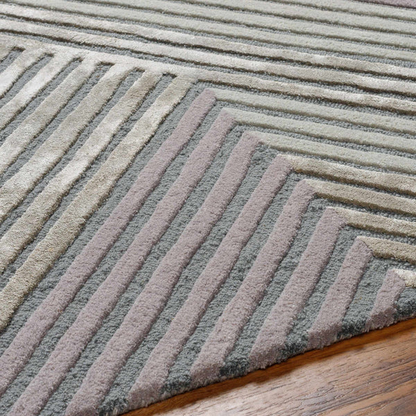 Surya Tallinn 2' X 3' Handmade Area Rug - Luxurious Viscose & Wool Blend, Modern Design For Elegance Medium Gray Wool,Viscose Tnl2304-576