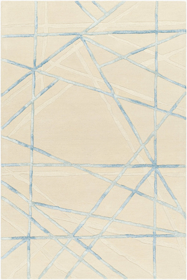 Surya Tallinn 2' X 3' Handmade Area Rug - Luxurious Viscose & Wool Blend, Modern Design For Elegance Light Beige Wool,Viscose Tnl2306-576
