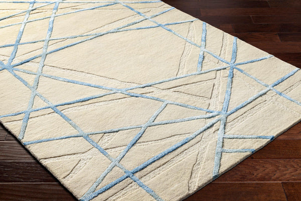 Surya Tallinn 2' X 3' Handmade Area Rug - Luxurious Viscose & Wool Blend, Modern Design For Elegance Light Beige Wool,Viscose Tnl2306-576