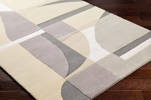 Surya Tallinn 2' X 3' Handmade Area Rug - Luxurious Viscose & Wool Blend, Modern Design For Elegance Cream Wool,Viscose Tnl2308-23