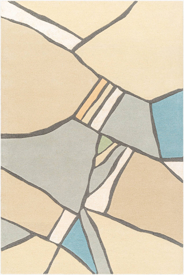 Surya Tallinn 2' X 3' Handmade Area Rug - Luxurious Viscose & Wool Blend, Modern Design For Elegance Cream Wool,Viscose Tnl2309-576