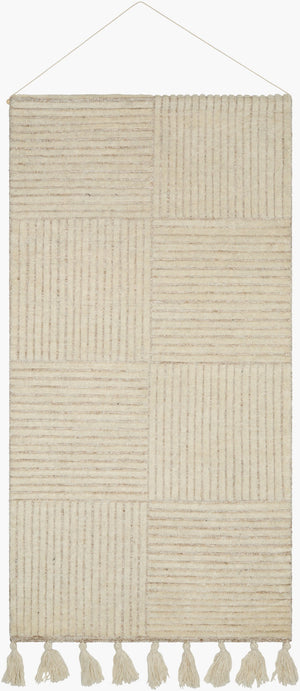 Surya Tunisia Bohemian Wall Hanging Decor - 65"H X 30"W Cotton & Wool Art For Global Home Charm Ivory Wool,Cotton,Wood Tnn001-60306