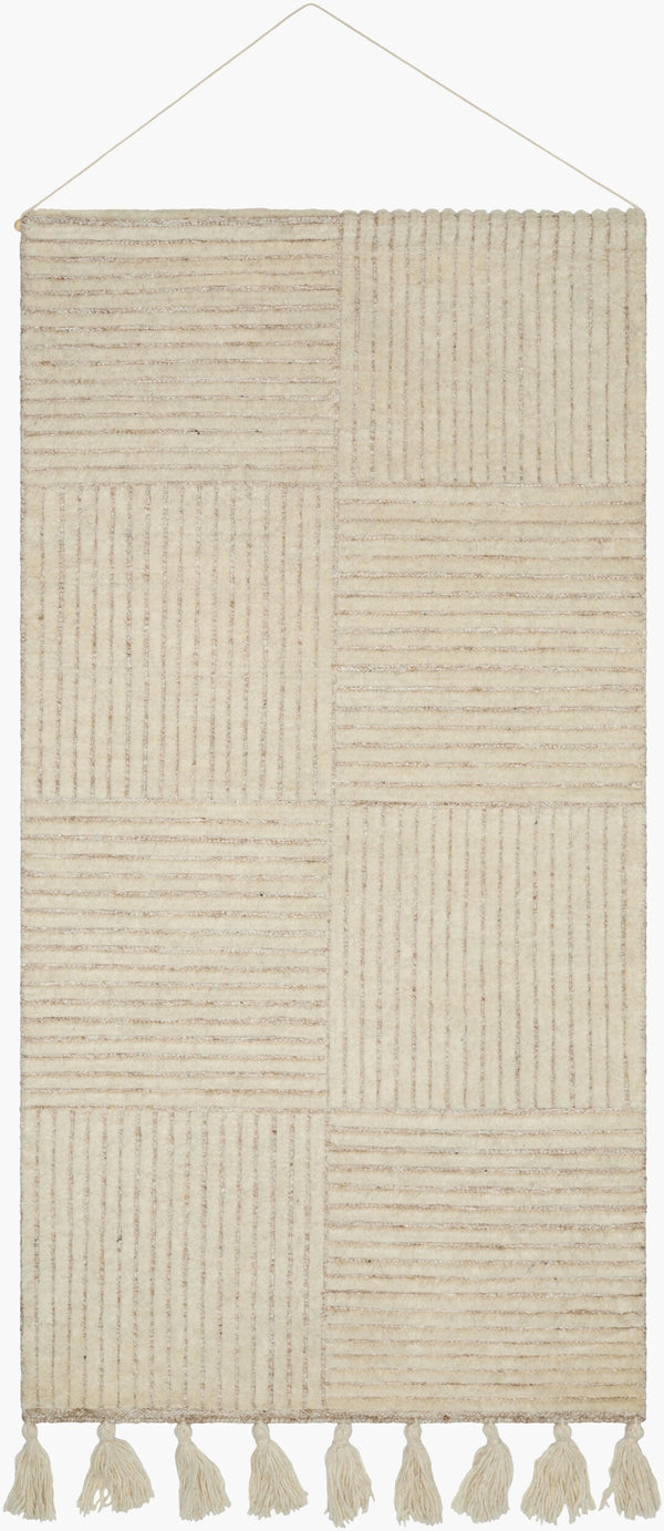 Surya Tunisia Bohemian Wall Hanging Decor - 65"H X 30"W Cotton & Wool Art For Global Home Charm Ivory Wool,Cotton,Wood Tnn001-60306