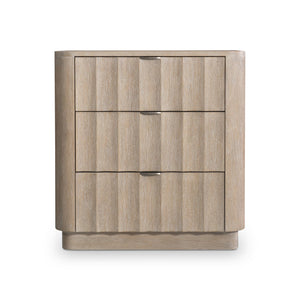 Bernhardt Bernhardt Loggia Nightstand With Fluted Drawers, Wire-Brushed Oak Aria Finish & Usb Charging Ports 345231