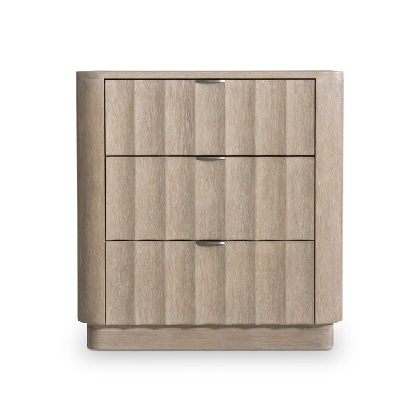 Bernhardt Bernhardt Loggia Nightstand With Fluted Drawers, Wire-Brushed Oak Aria Finish & Usb Charging Ports 345231