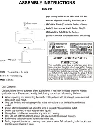 Surya Tenor 24" Tall Accent Table Lamp - Elegant Minimalist Design With Travertine Body & Linen Shade Body, Beige,Base, Metallic ,Brass,Shade, White,Cord, Black Travertine,Iron,Linen,Polyester Tno-001