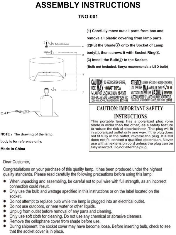Surya Tenor 24" Tall Accent Table Lamp - Elegant Minimalist Design With Travertine Body & Linen Shade Body, Beige,Base, Metallic ,Brass,Shade, White,Cord, Black Travertine,Iron,Linen,Polyester Tno-001