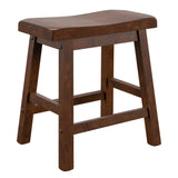 Homelegance By Top-Line Barrett Saddle Seat 18-inch Backless Stools (Set of 2) Brown Rubberwood