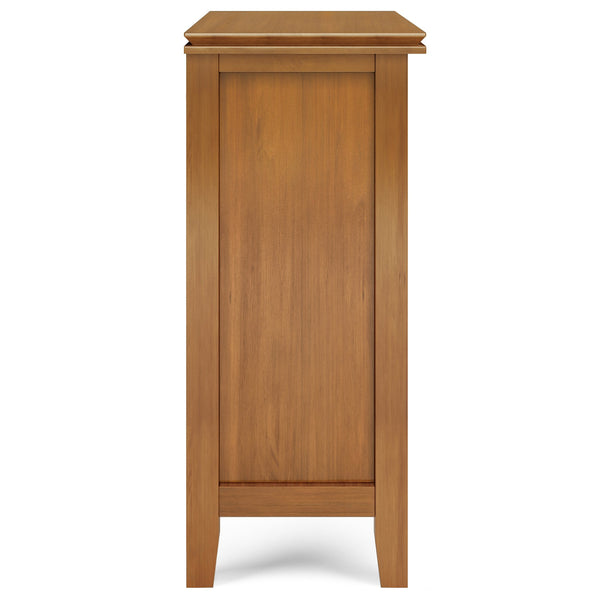 English Elm Artisan Low Storage Cabinet - Honey Brown Wood With Adjustable Shelves For Stylish Organization B136P158395