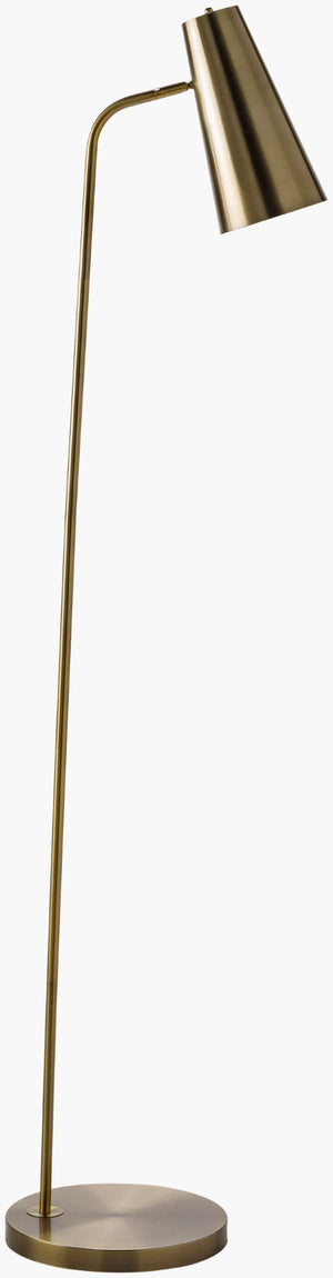 Livabliss Tanner Slim Metal Task Floor Lamp with Nickel Shade for Modern Living Rooms TNR-003