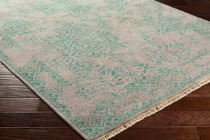 Surya Transcendent Hand-knotted 2' X 3' Wool Rug - Luxurious, Artisanal Design With Elegant Fringe Detail Gray Wool Tns9011-5686