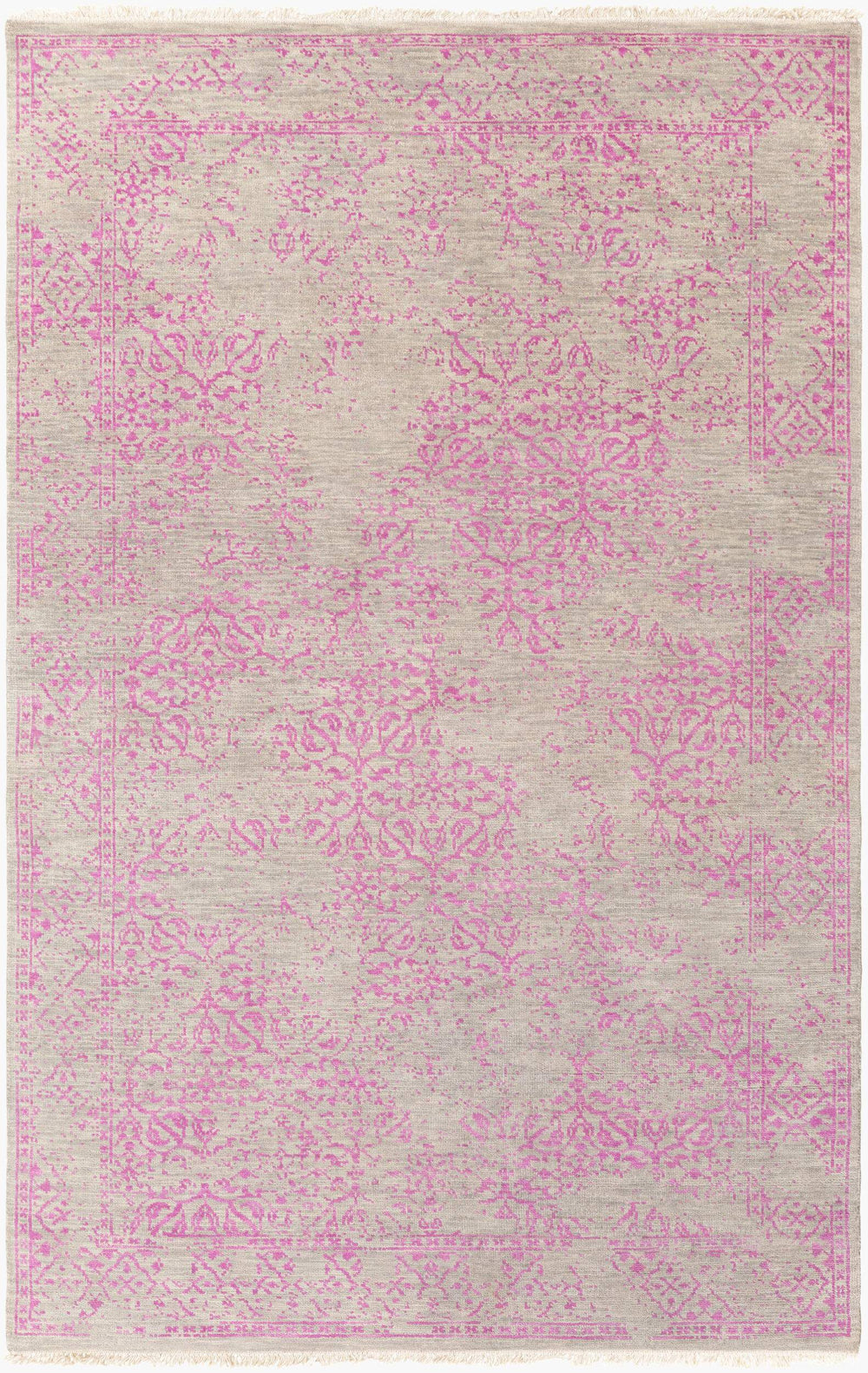 Surya Transcendent Hand-knotted 2' X 3' Wool Rug - Luxurious, Artisanal Design With Elegant Fringe Detail Gray Wool Tns9012-23