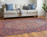 Feizy Rugs Rawlins Polyester Machine Made Bohemian & Eclectic Rug Red/Tan/Blue 8'-10" x 12'