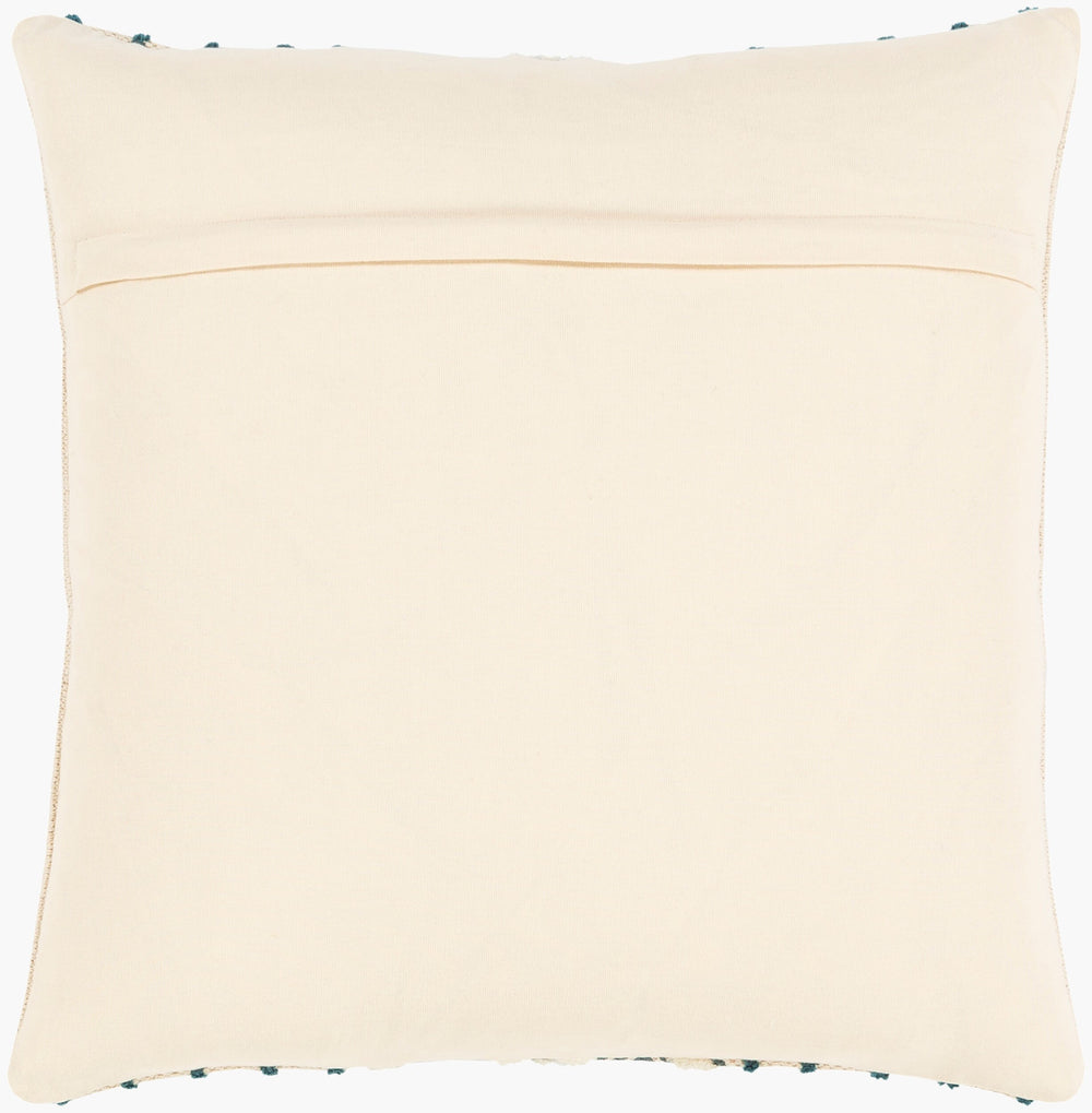 Surya Tanya 20" X 20" Elegant Cotton Accent Pillow – Handcrafted In India For Luxurious Home Decor Charm Blue Cotton,Cotton Tny001-2020p