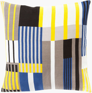 Surya Teori 18" X 18" Durable Accent Pillow - Modern Cotton Design For Chic Home Decor & Comfort Dark Blue Cotton,Cotton To003-1818d