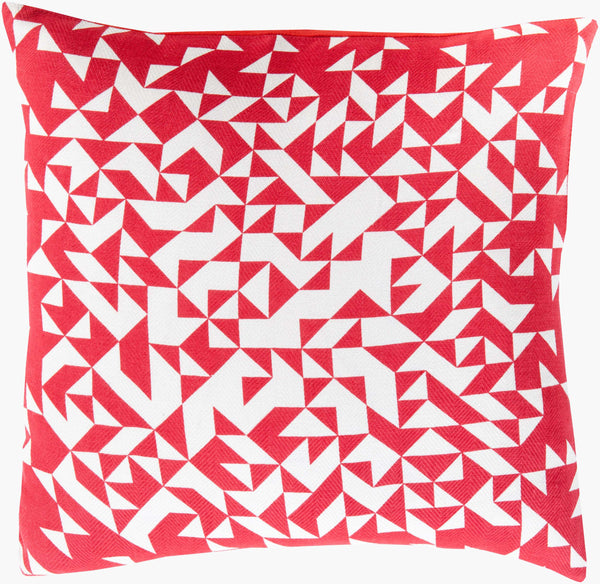 Surya Teori 18" X 18" Durable Accent Pillow - Modern Cotton Design For Chic Home Decor & Comfort Red Cotton,Cotton To004-1818