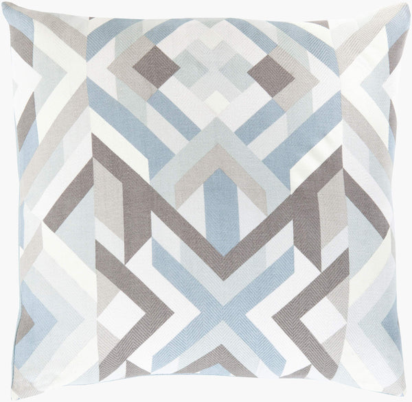 Surya Teori 18" X 18" Durable Accent Pillow - Modern Cotton Design For Chic Home Decor & Comfort Blue Cotton,Cotton To017-1818d