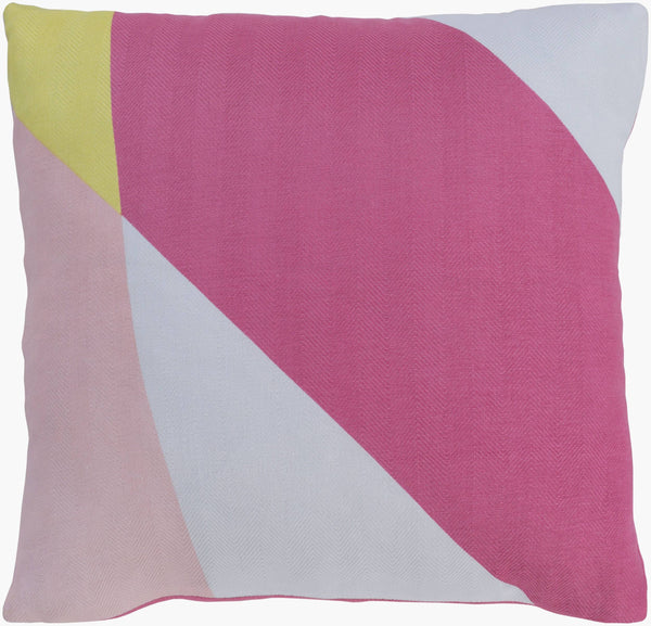 Surya Teori 18" X 18" Durable Accent Pillow - Modern Cotton Design For Chic Home Decor & Comfort Pink Cotton,Cotton To028-1818