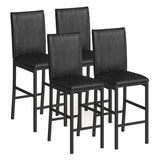 Homelegance By Top-Line Aristos Metal Upholstered Counter Height Chairs (Set of 4) Black Metal