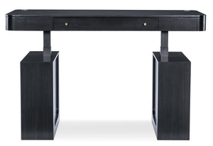 Hooker Furniture Kenzo Sit to Stand Home Office Desk with Grass Cloth Accents and Wood Grain Finish 6104-10458-99